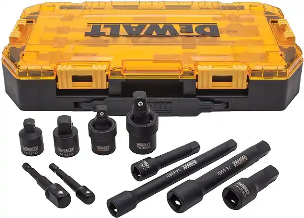 DeWalt 10 Piece 3/8 Inch and 1/2 Inch Drive Impact Accessory Set DWMT74741
