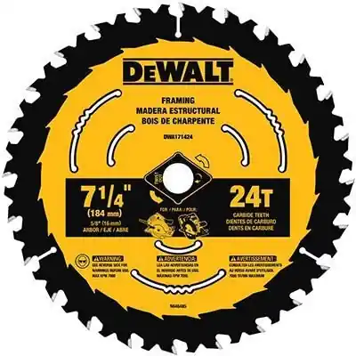 DEWALT DWA171424B10 7-1/4-Inch 24-Tooth Circular Saw Blade