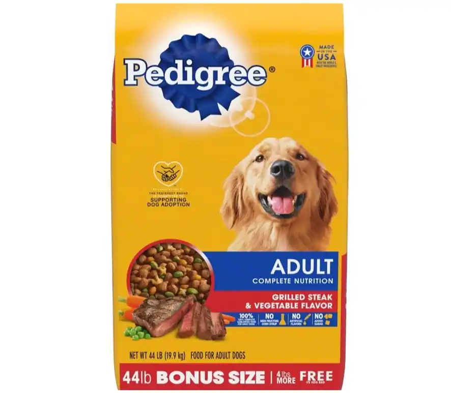Pedigree Grilled Steak & Vegetable Flavor Adult Complete Nutrition Dry Dog Food - 44 lbs.