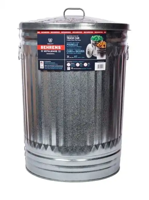 Behrens Galvanized Steel Trash Can 31 Gallon