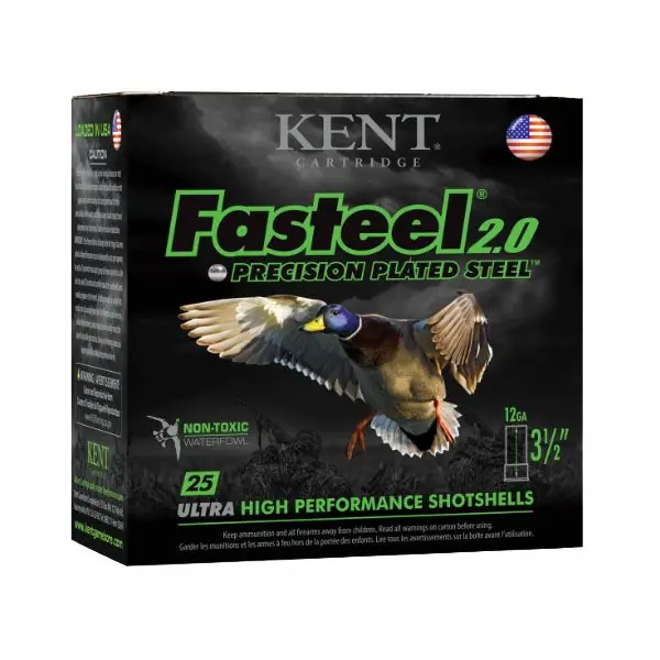 Kent Cartridge Fasteel 2.0 12 Gauge 3.5" 1-3/8 oz BB Shot 25 Bx/ 10 Cs K1235FS40BB