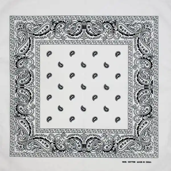 Artex White Paisley Bandana 8B004