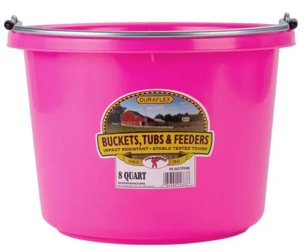 Little Giant 8 Quart Plastic Bucket Hot Pink P8HOTPINK6