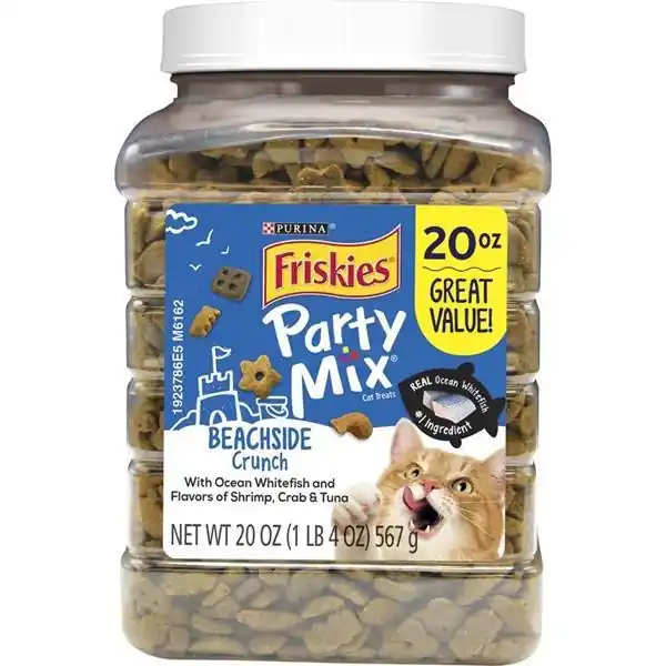 Purina Friskies Cat Treats, Party Mix Beachside Crunch - 20 oz. Canister