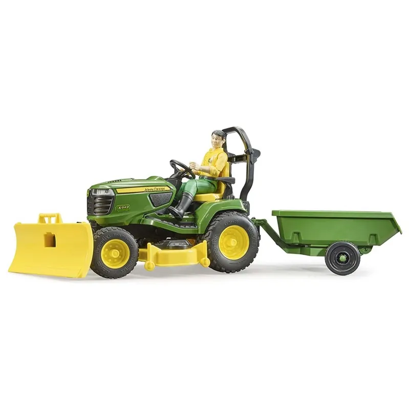 Bruder John Deere X949 Lawn Tractor With Trailer And Gardener 1 16