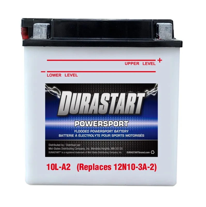 Durastart Flooded Powersport Battery - 12V, 10L-A2