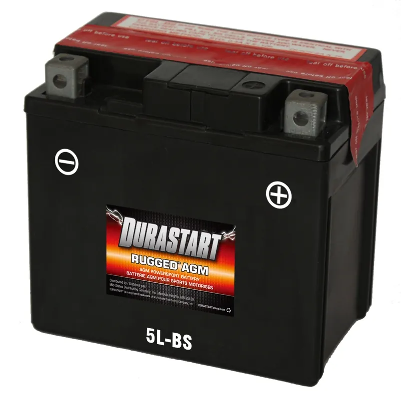 Durastart Rugged AGM Powersport Battery - 12V, 5L-BS