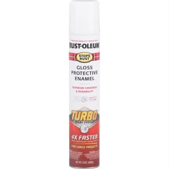 Rust-Oleum 334133 Stops Rust Turbo Spray Paint - 24 oz Gloss White