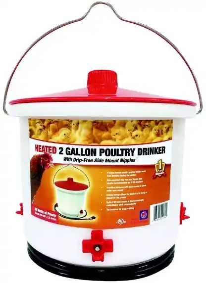 Farm Innovators Heated Poultry Nipple Style Drinker, 2 gallons