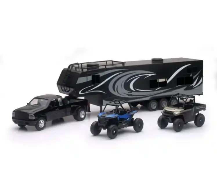 New Ray Pick Up Toy Hauler with Polaris Vehicles Set