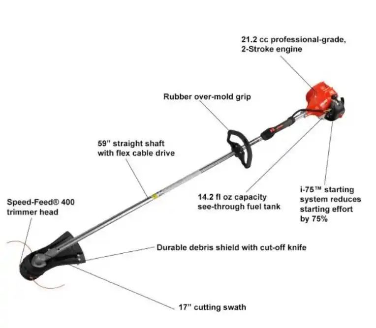 Echo 21.2 cc Gas 2-Stroke Cycle Straight Shaft Trimmer SRM-225I