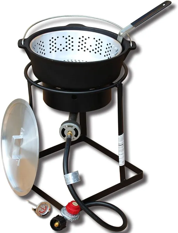 King Kooker 1650 16-Inch Outdoor Propane Burner with Cast Iron Dutch Oven