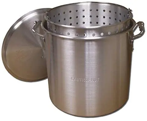 King Kooker KK32 32-Quart Aluminum Boiling Pot with Punched Basket