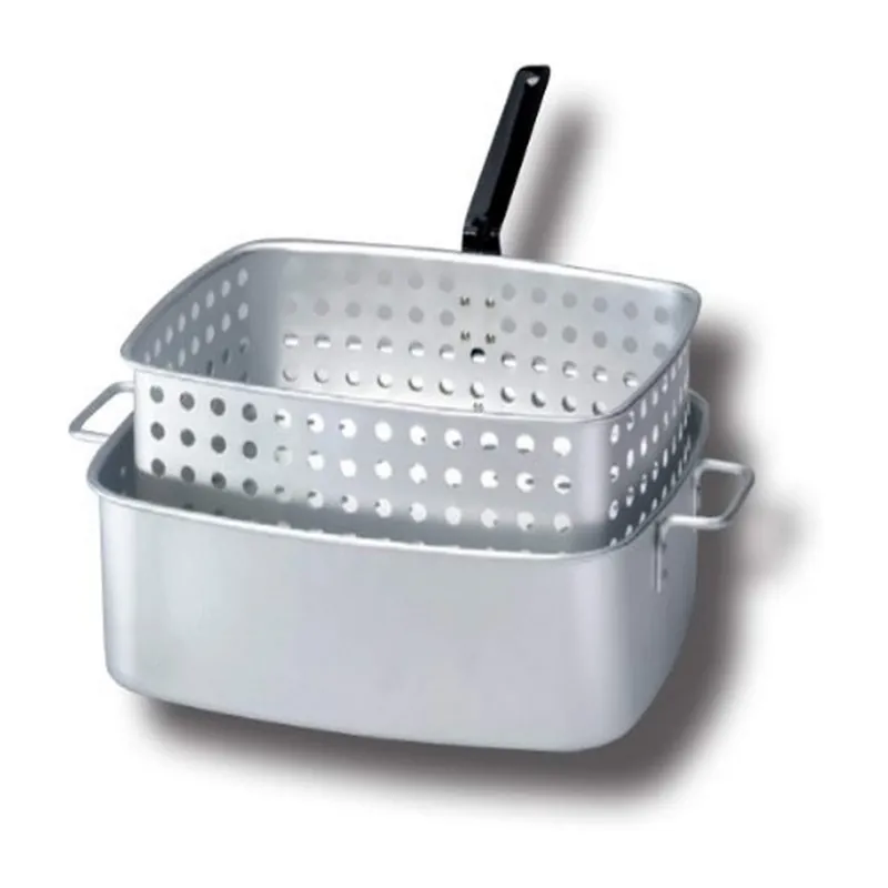 King Kooker KK6 15-Quart Aluminum Rectangular Fry Pan and Basket