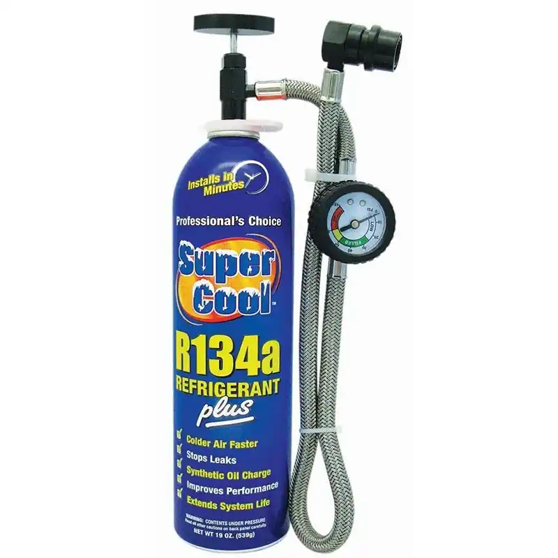 R134a Refrigerant AC Recharge Plus 19 oz. with Charging Hose and Gauge