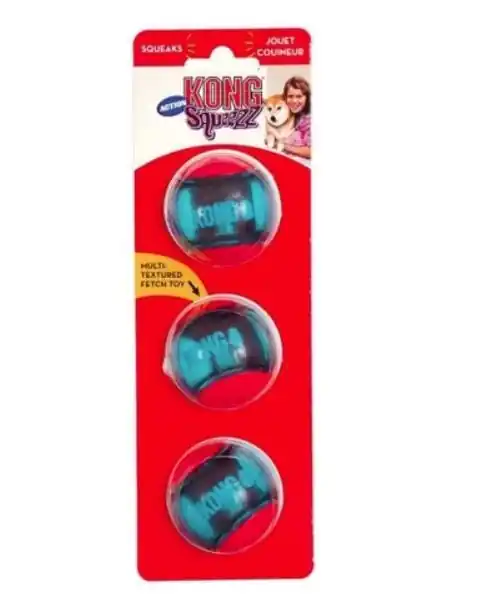 Kong Squeezz Action Ball - 3 PK. Red
