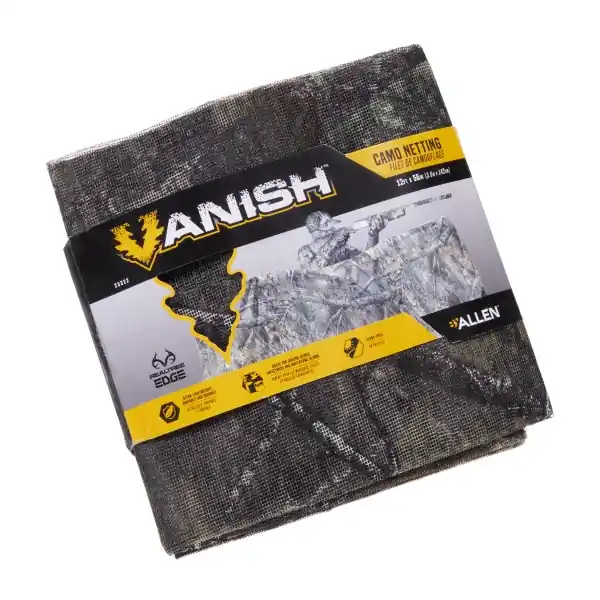 Vanish Camo Netting for Ground Hunting Blinds, 12‘ x 56", Realtree Edge Camo