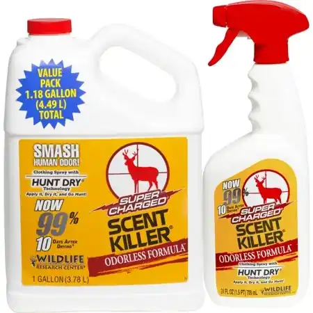 Wildlife Research Center Scent Killer Super Charged Spray - 24 oz. Bottle and 1 Gallon Refill