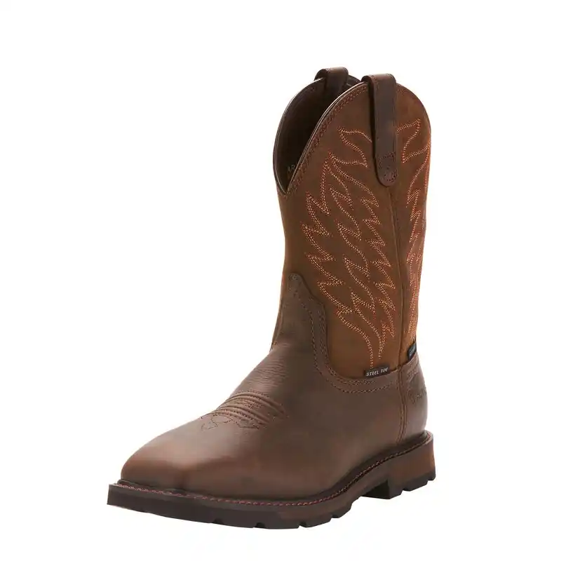 Ariat Men‘s Groundbreaker Wide Square Toe Waterproof Steel Toe Work Boot