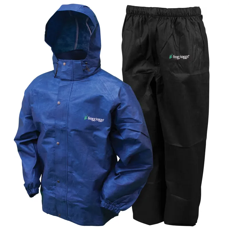 Frogg Toggs® Men‘s Classic Waterproof Breathable Rain Suit Black and Royal Blue