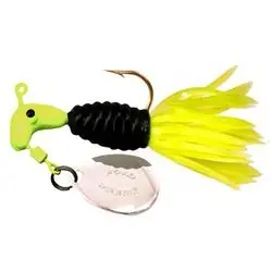 Road Runner by Blakemore Crappie Thunder B2-1802-030 Fishing Lure, Flared Tail, Panfish, Black/Chartreuse Lure, 2
