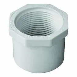 GENOVA 300 Series 34254 Pipe Reducing Bushing, 1-1/2 x 1-1/4 in, Spigot x FIP, White, SCH 40 Schedule
