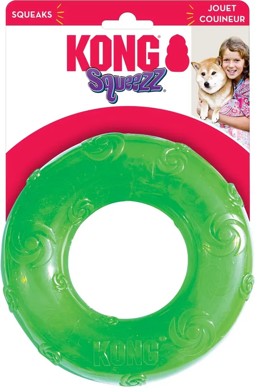 KONG Squeezz Large Ring Dog Toy Assorted Syles