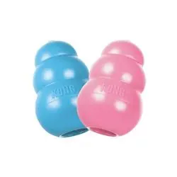 KONG Puppy KP1 Dog Toy, L, Rubber, Blue/Pink