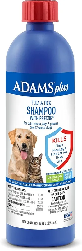 ADAMS 100503441 Flea and Tick Shampoo, 12 oz Package