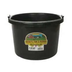 Little Giant 8 Quart Plastic Bucket Black P8BLACK6
