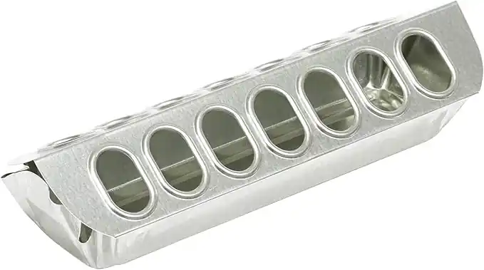 Little Giant 12" Metal Slide-Top Poultry Ground Feeder - 14 Feeding Holes