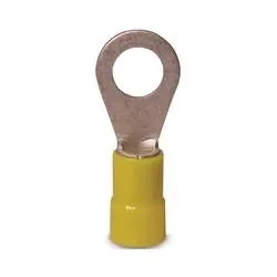 GB 20-107 Ring Terminal, 600 V, 12 to 10 AWG Wire, 12 to 1/4 in Stud, Vinyl Insulation, Copper Contact, Yellow