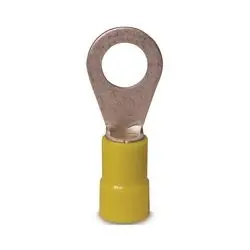 GB 20-108 Ring Terminal, 600 V, 12 to 10 AWG Wire, 1/4 to 3/8 in Stud, Vinyl Insulation, Copper Contact, Yellow