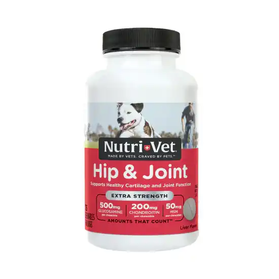 NUTRI-VET Hip & Joint Chewable Tablets - Extra Strength - Liver Flavor - 75 count Bottle