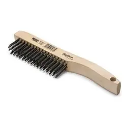 Lincoln Electric KH585 Wire Brush, 125 mm L Brush, 20 mm W Brush, Carbon Steel Bristle, 24 cm L, Wood Handle