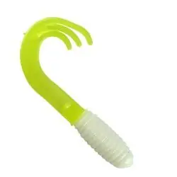 SOUTHERN PRO TACKLE 2TTG10-06 Triple Tip Grub Fishing Lure, Chartreuse/White Lure, 10, Pack