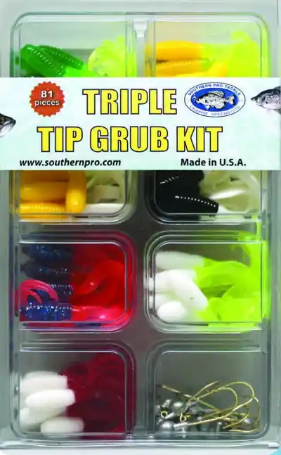 SOUTHERN PRO TACKLE TTGK-09 Triple Tip Grub Fishing Lure Kit