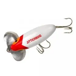 Arbogast G630-01 Jitterbug Fishing Lure, Bass, Muskie, Northern Pike, Panfish, Red/White Lure