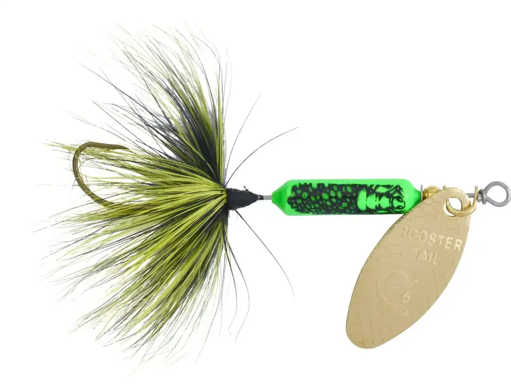 ROOSTER TAIL 208-GRCA Fishing Bait, Spinner Bait, Green Caddis Bait