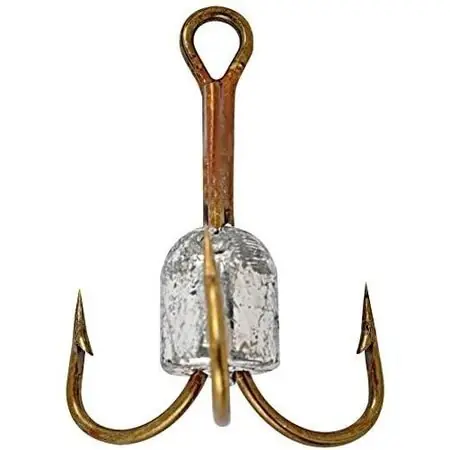 Danielson HXBSHB8/0 Weighted Treble Hook, Bronze, 20, Pack