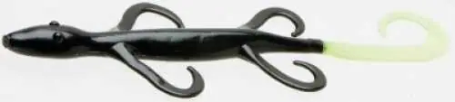 Zoom 002-125 Fishing Bait, Soft Bait, Lizard, Plastic, Black/Chartreuse Bait, 9, Pack