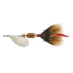 mepps B1ST S-BR Aglia Spinner Fishing Lure, Bluegills, Crappies, Sunfish, Trout, Brown/Silver Lure