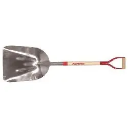 RAZOR-BACK 53128 Scoop Shovel, 15 in W Blade, Aluminum Blade, Wood Handle, D-Shaped Handle, 44-3/4 in OAL