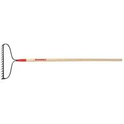 RAZOR-BACK 63141 Bow Rake, 3-1/4 in L Head, 16.325 in W Head, 15 -Tine, Steel Head, 66 in L Handle