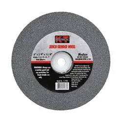 K-T INDUSTRIES 5-7236 Bench Grinder Wheel, 6 in Dia, 3/4 in W, 1/2 to 1-1/4 in Arbor, Medium