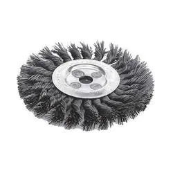 K-T INDUSTRIES 5-3320 Wire Wheel Brush, 6 in Dia, 5/8-11 Arbor/Shank, Knot Bristle
