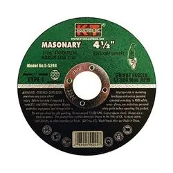 K-T INDUSTRIES 5-5244 Cut-Off Wheel, 4-1/2 in Dia, 1/16 in Thick, 7/8 in Arbor