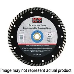 K-T INDUSTRIES 5-5721 Saw Blade, 4-1/2 in Dia, 7/8 in Arbor, Diamond Cutting Edge, Turbo Rim