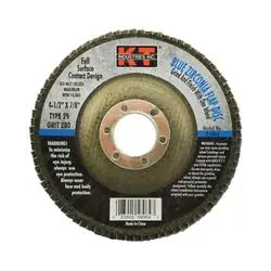 K-T INDUSTRIES 5-6964 Flap Disc, 4-1/2 in Dia, 7/8 in Arbor, 80 Grit, Zirconium Abrasive