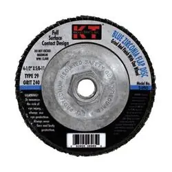 K-T INDUSTRIES 5-6965 Flap Disc, 4-1/2 in Dia, 5/8-11 Arbor, 40 Grit, Zirconium Abrasive